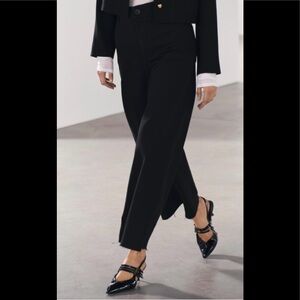 Zara HIGH WAIST MARINE STRAIGHT JEANS size 14